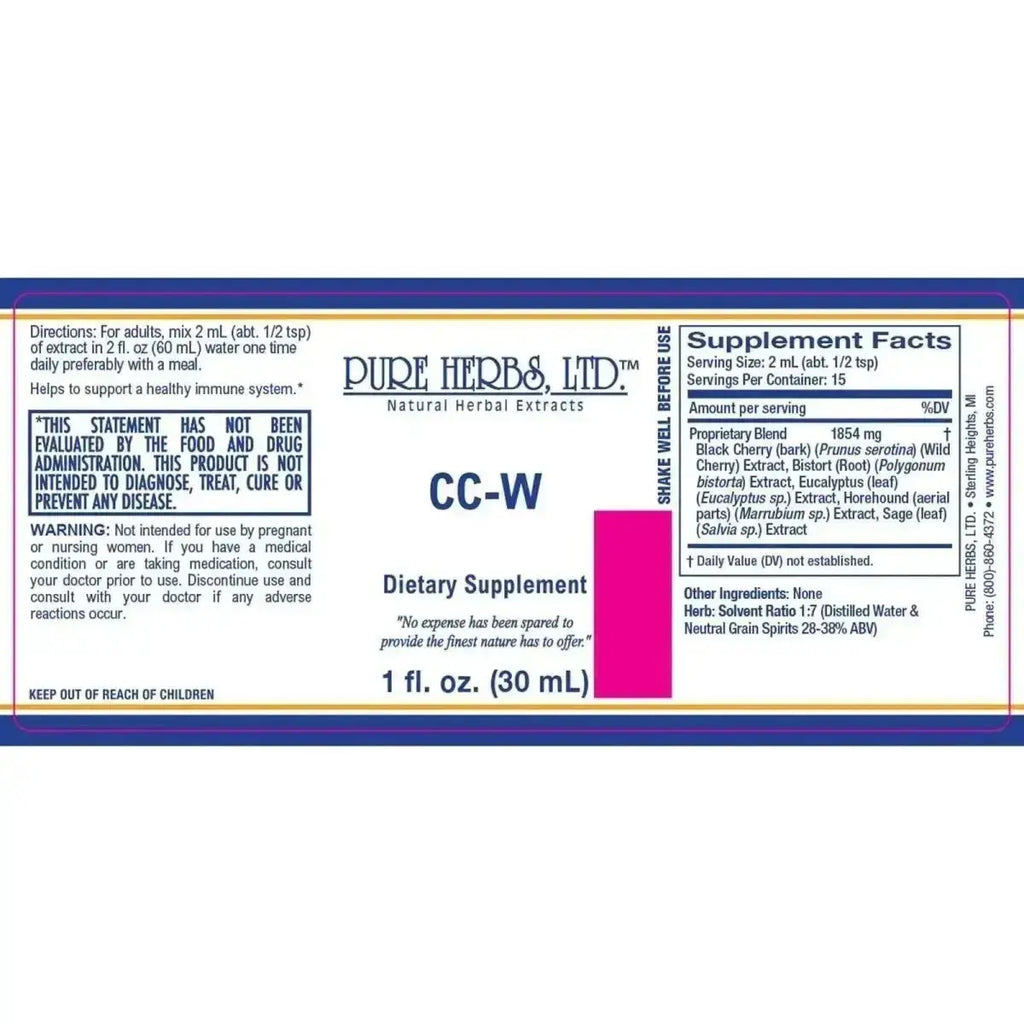 CC - W (Bistort, Eucalyptus, Horehound, Sage, Wild Cherry Bark) for Respiratory & Immune Health - Futures ETC Tincture