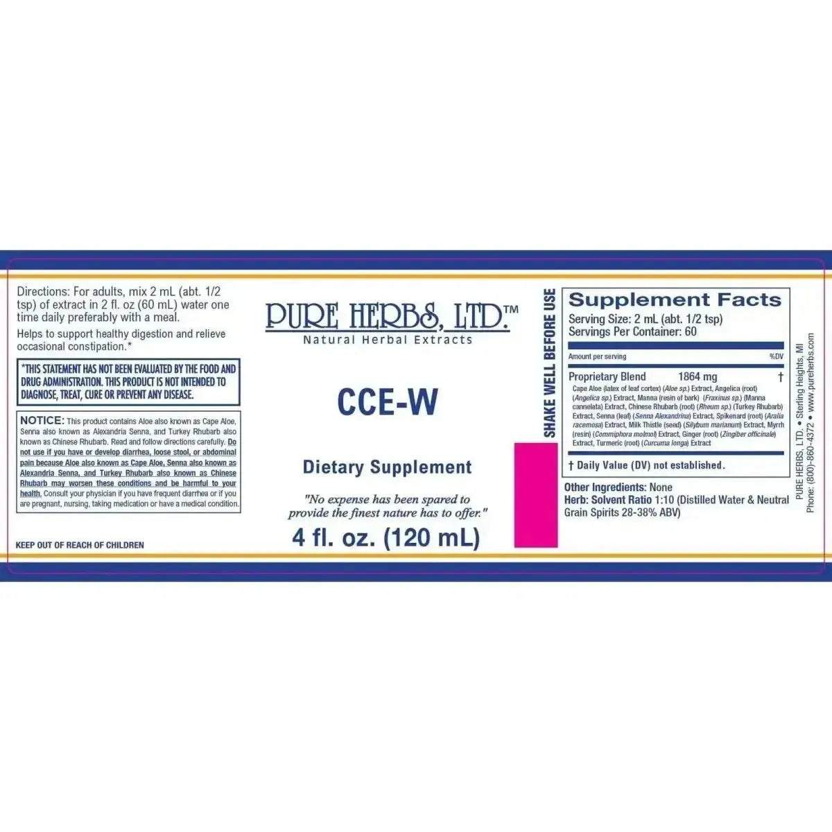 CCE - W Herbal Blend for Digestive Health, Detox & Liver Support - Futures ETC Tincture