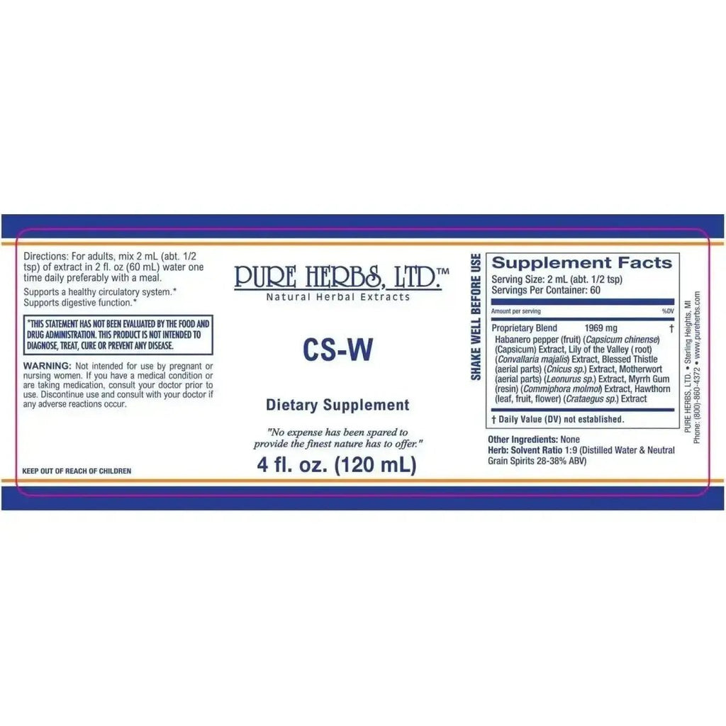 CS - W (Blessed Thistle, Capsicum, HT Combination [Hawthorn, Motherwort, Myrrh], Lily of the Valley) - Futures ETC Tincture