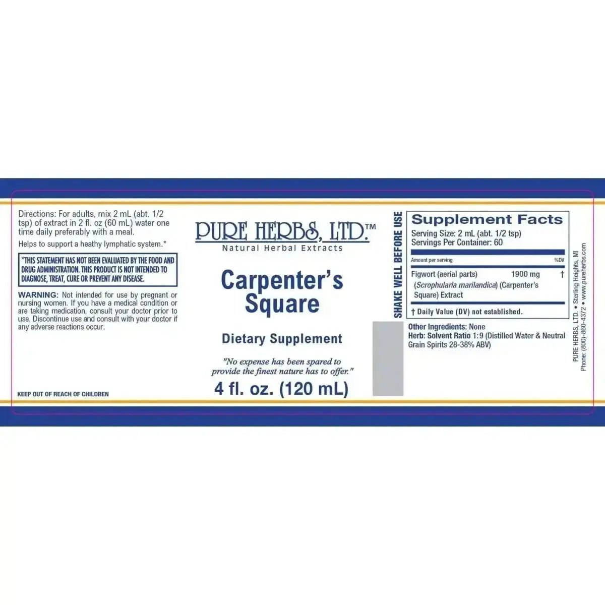 Carpenter's Square (Figwort) (Scrophularia marilandica) - Futures ETC Tincture