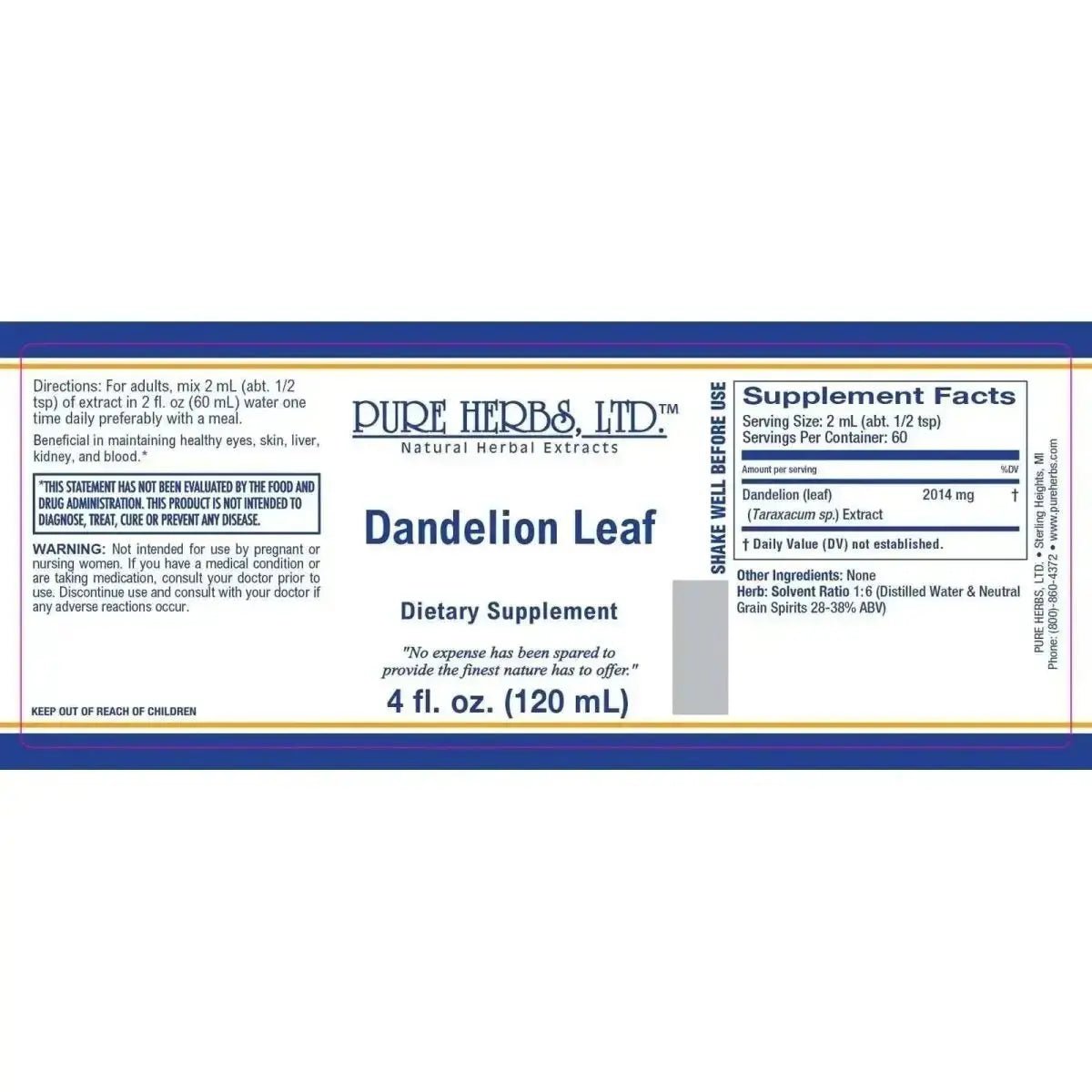 Dandelion Leaf (Taraxacum) - Futures ETC Tincture