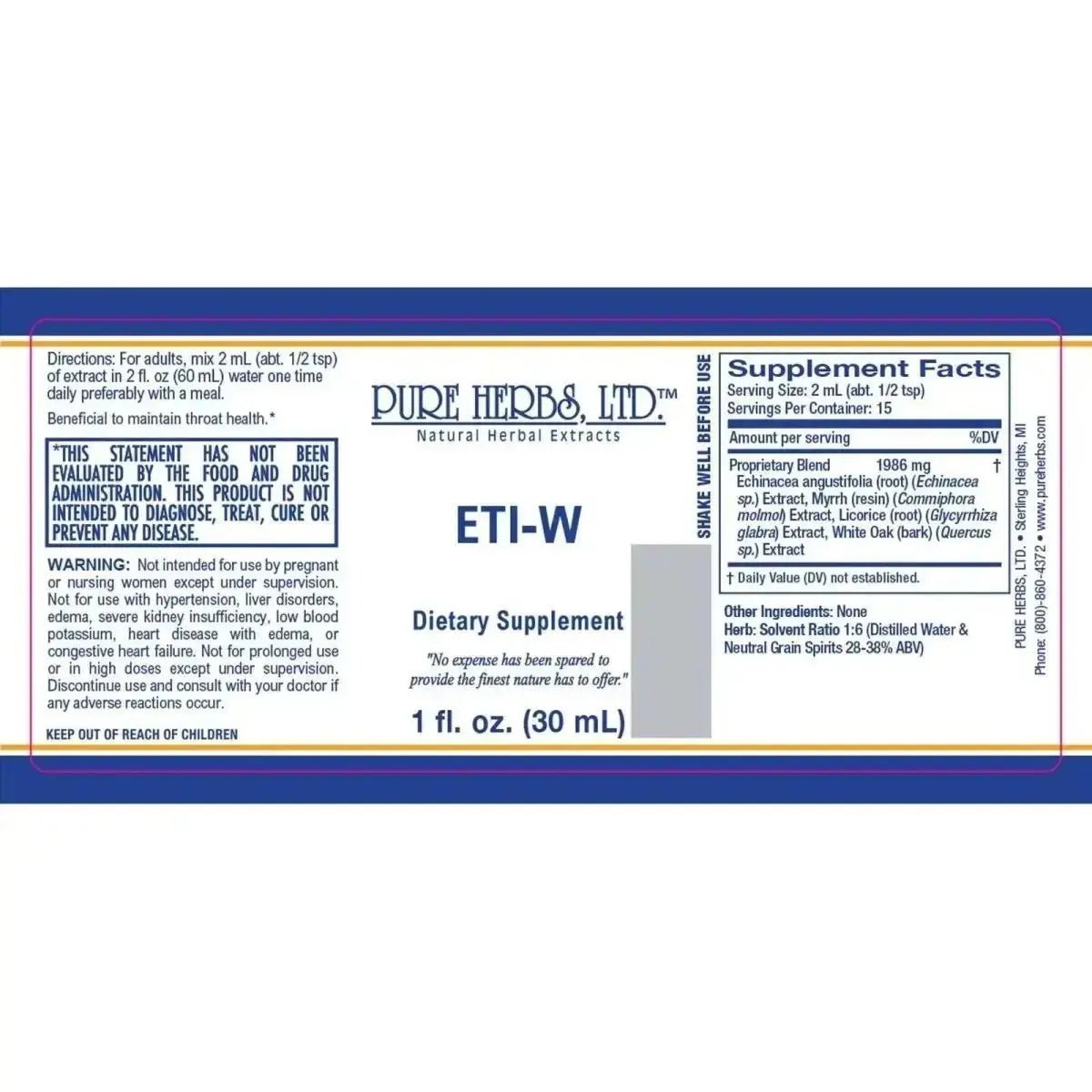 ETI - W (Echinacea, Licorice Root, Myrrh, White Oak Bark) - Futures ETC Tincture