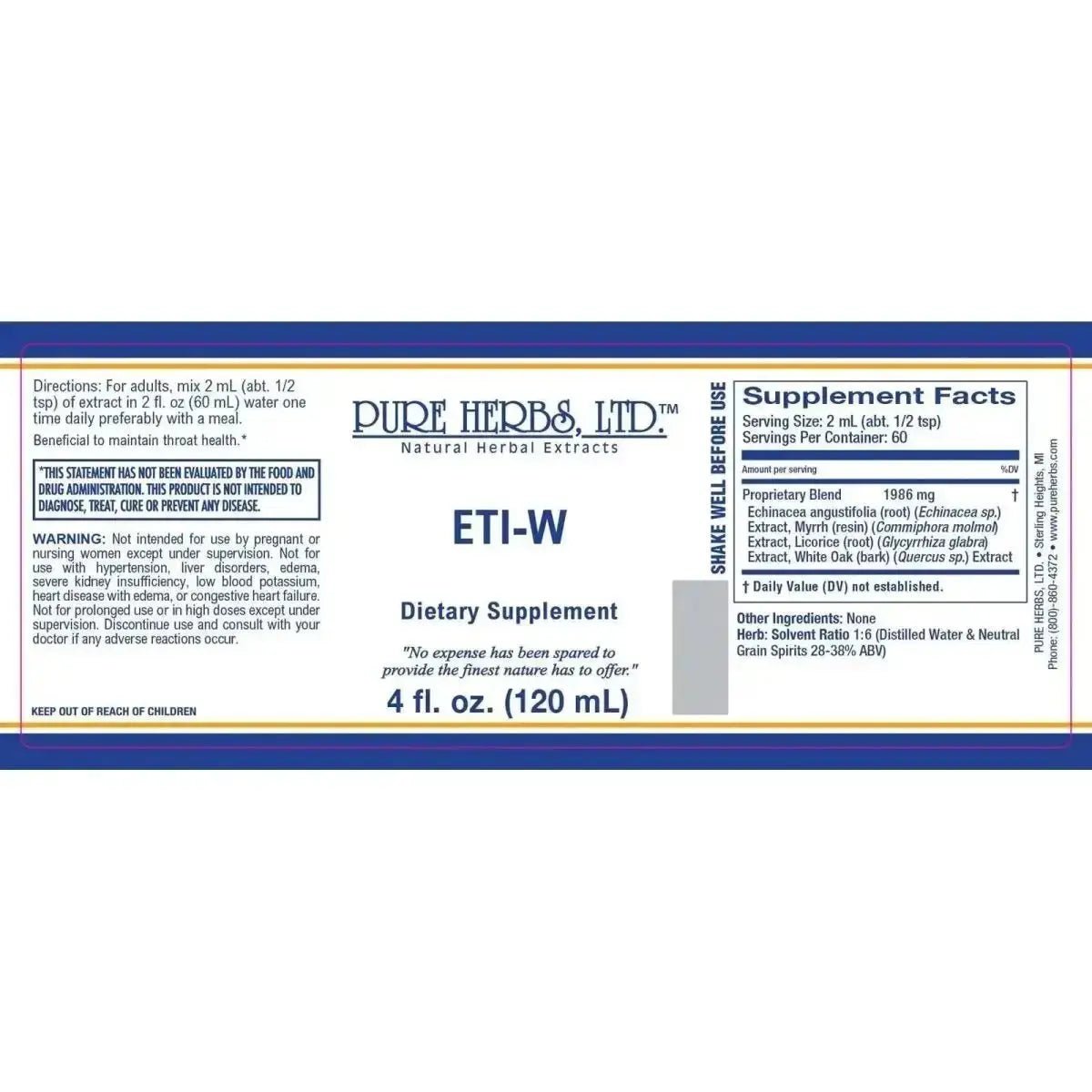 ETI - W (Echinacea, Licorice Root, Myrrh, White Oak Bark) - Futures ETC Tincture