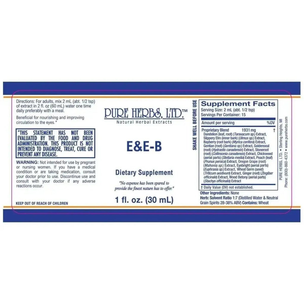E & E - B (Reformulated) (Bayberry, Chickweed, Dandelion Leaf, Dandelion Root, Eyebright, Gentian, Ginger, Golden Seal)