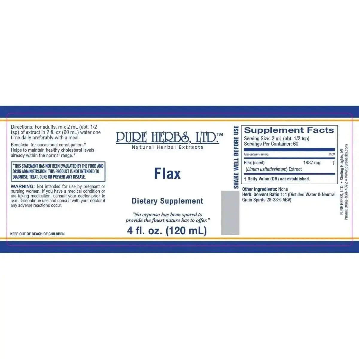 Flax (Linum usitatissimum), Tincture, Futures ETC