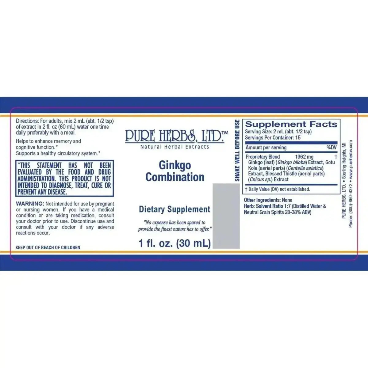 Ginkgo Combination (Blessed Thistle, Ginkgo, Gotu Kola) - Futures ETC Tincture