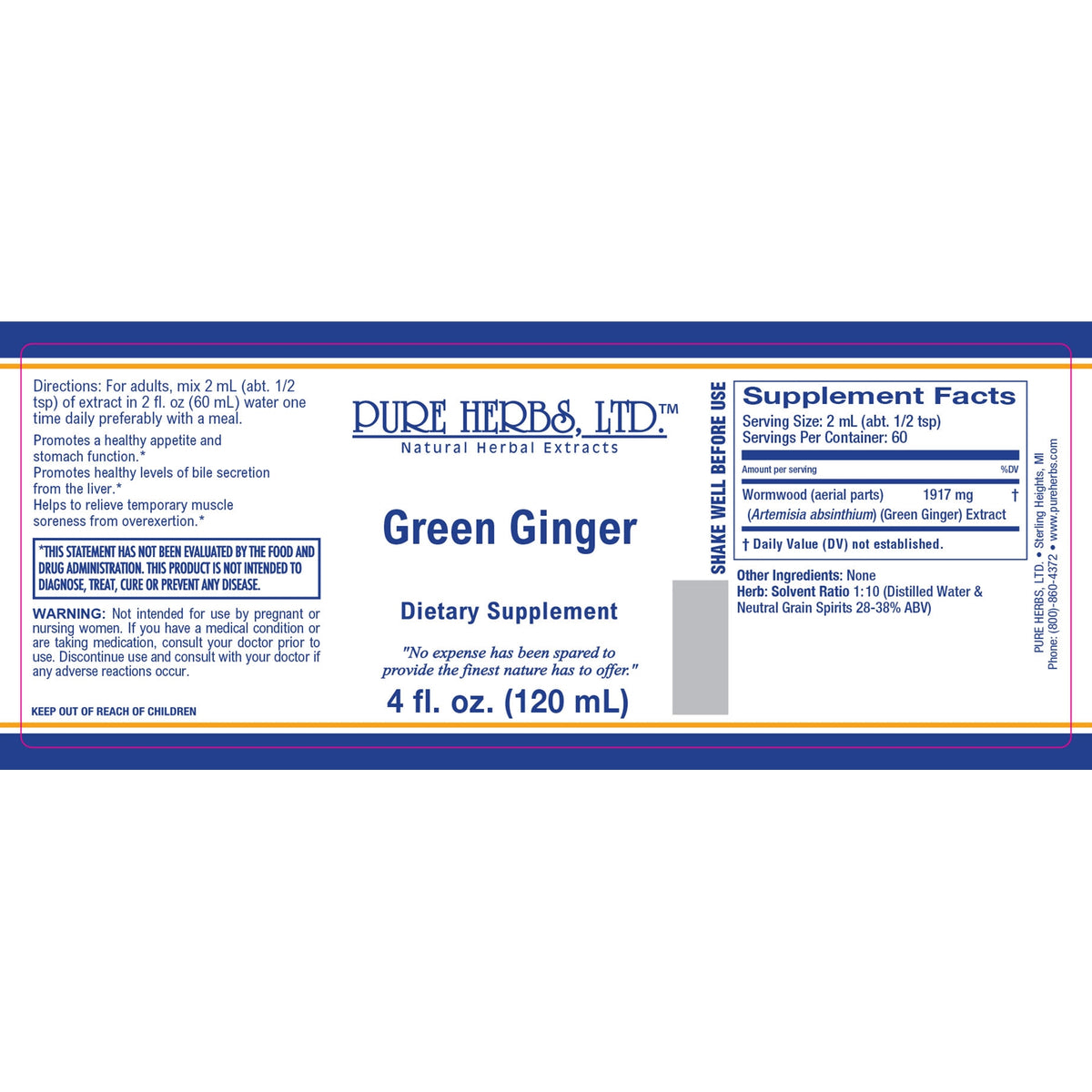 Green Ginger (Wormwood) "Artemisia absinthium"