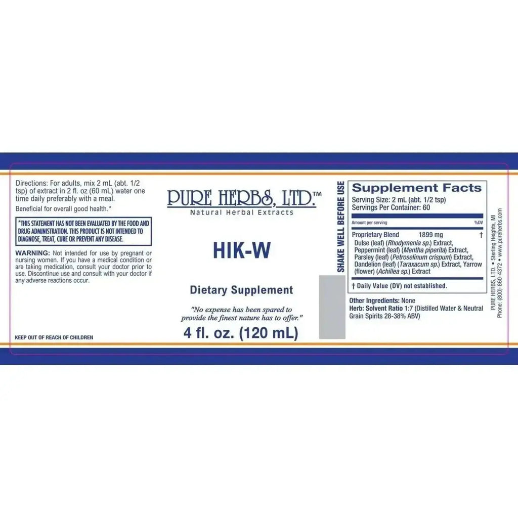 HIK - W (Dandelion Leaf, Dulse, Parsley, Peppermint Leaf, Yarrow) - Futures ETC Tincture
