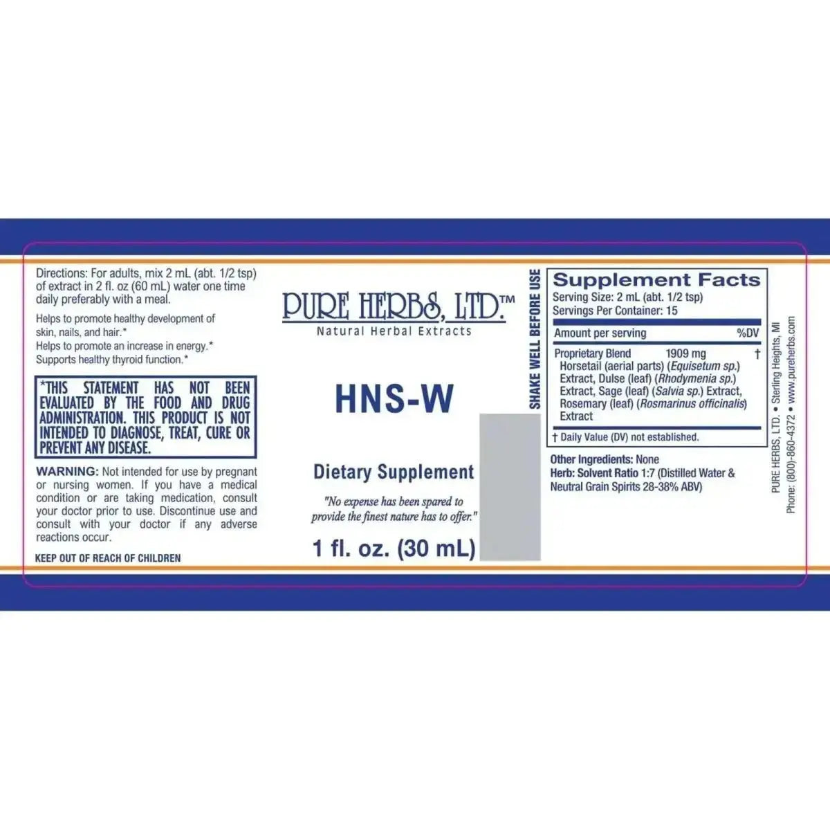 HNS - W (Dulse, Horsetail, Rosemary, Sage) - Futures ETC Tincture