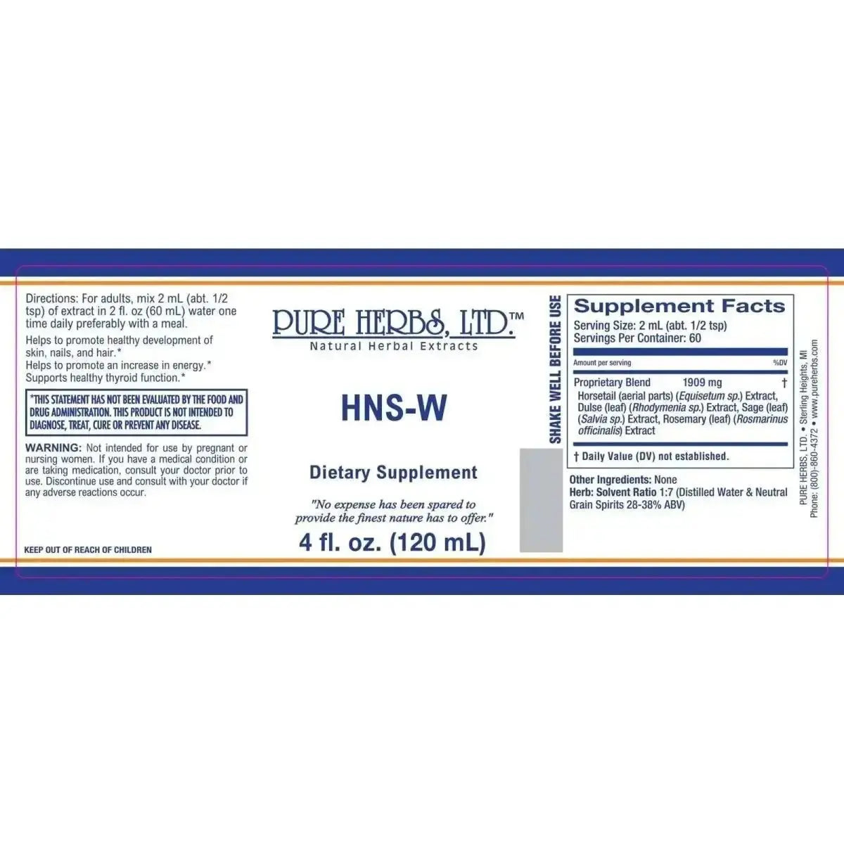 HNS - W (Dulse, Horsetail, Rosemary, Sage) - Futures ETC Tincture