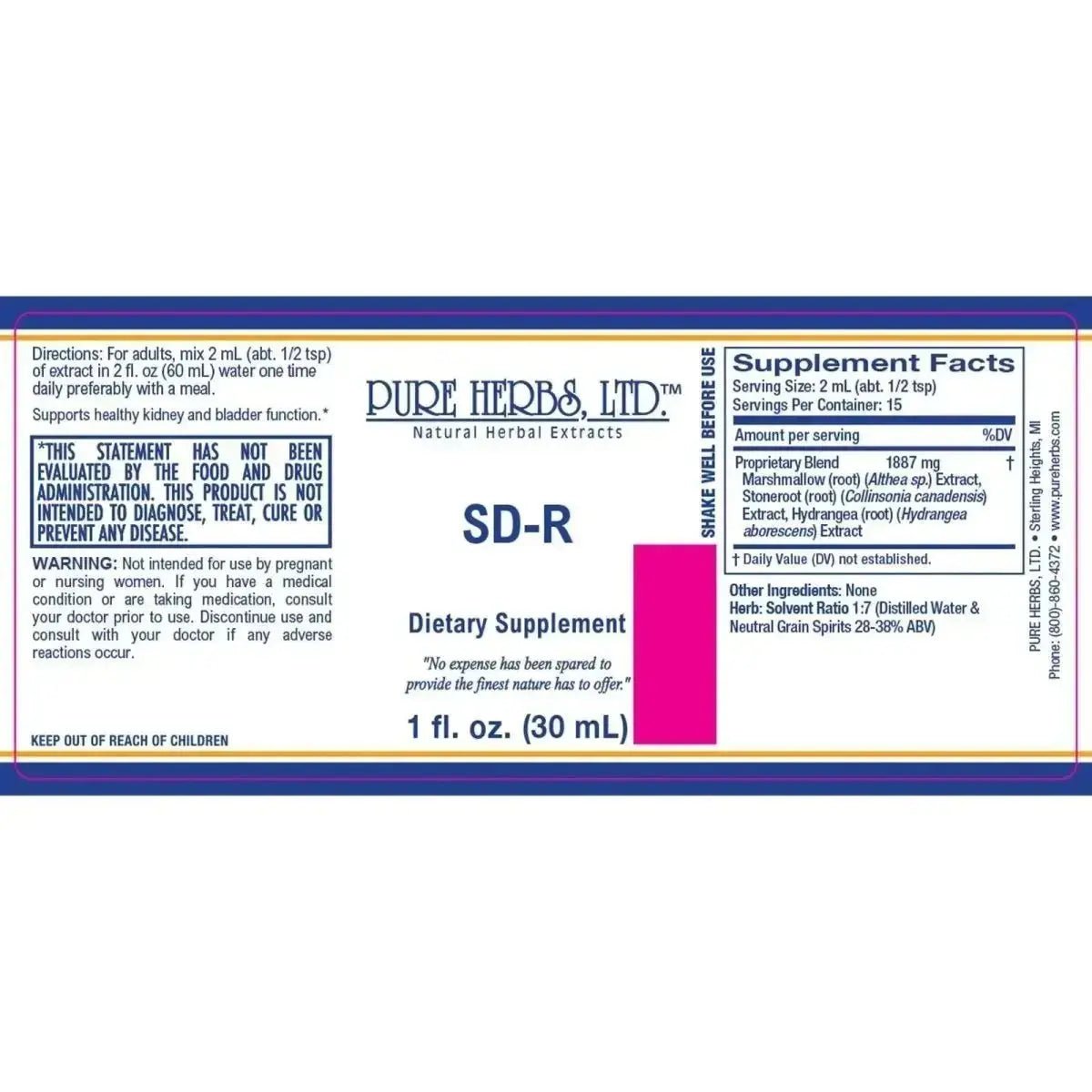 SD - R: Hydrangea, Marshmallow & Stone Root for Natural Wellness - Futures ETC Tincture