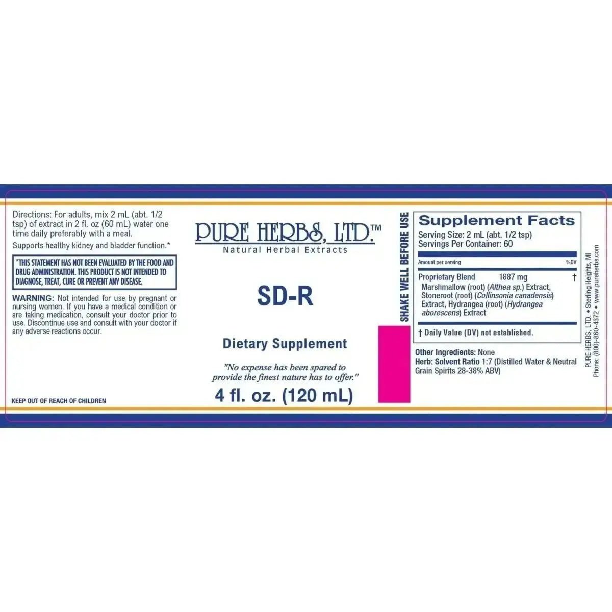 SD - R: Hydrangea, Marshmallow & Stone Root for Natural Wellness - Futures ETC Tincture