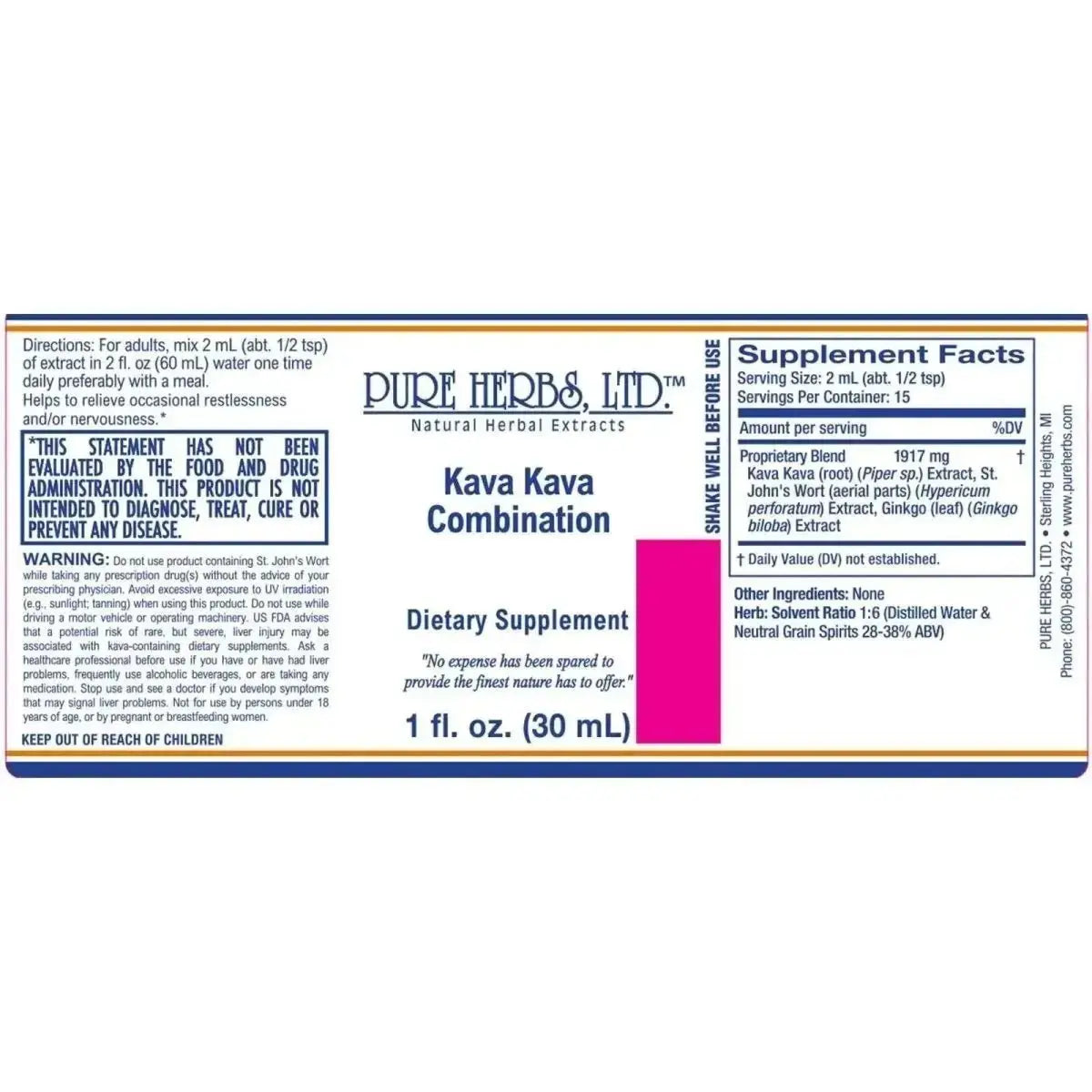 Kava Kava Combination (Ginkgo, Kava Kava, St. John's Wort) - Futures ETC Tincture