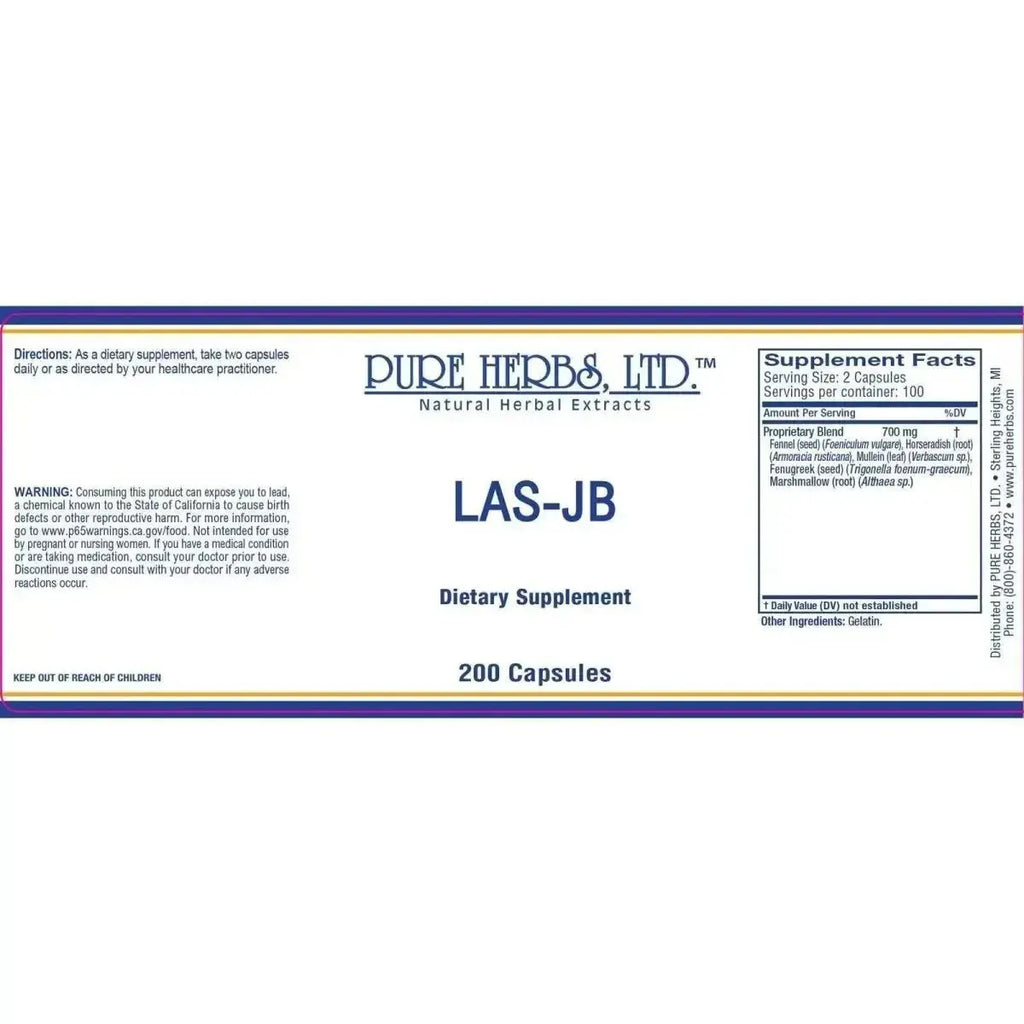 LAS - JB (Capsules 200 ct - 350mg) (Fennel, Fenugreek, Horseradish, Marshmallow, Mullein Leaf) - Futures ETC Tincture