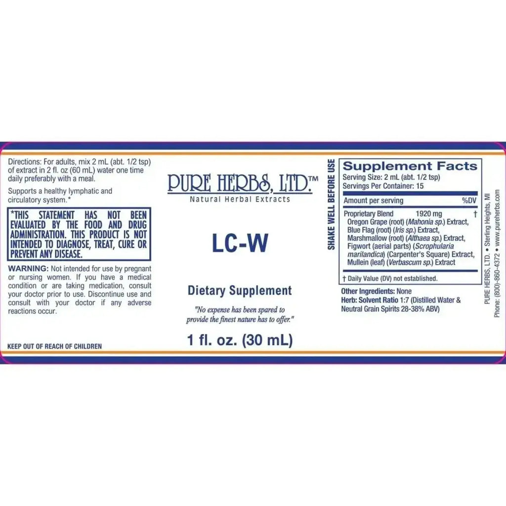LC - W (Blue Flag, Carpenter's Square, Marshmallow, Mullein Leaf, Oregon Grape) - Futures ETC Tincture