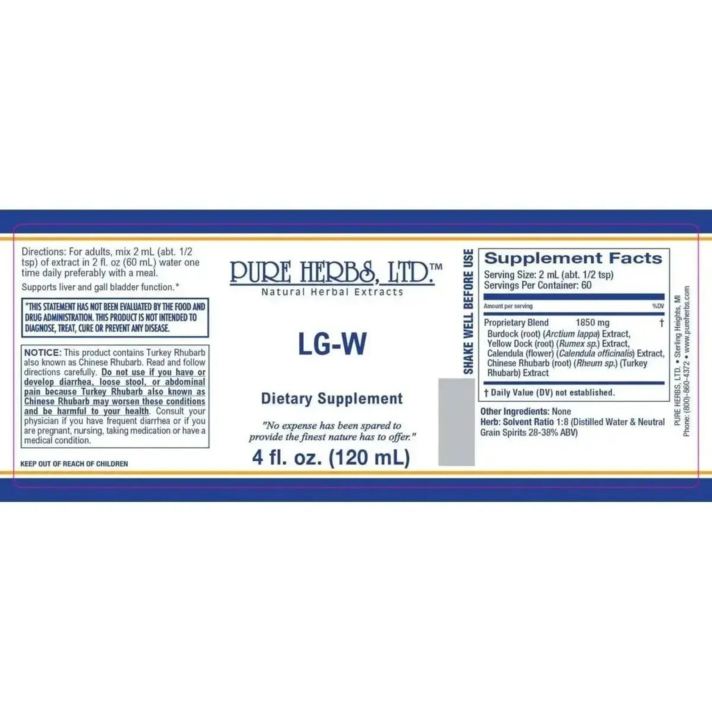 LG - W (Burdock, Calendula, Turkey Rhubarb, Yellow Dock) - Futures ETC Tincture
