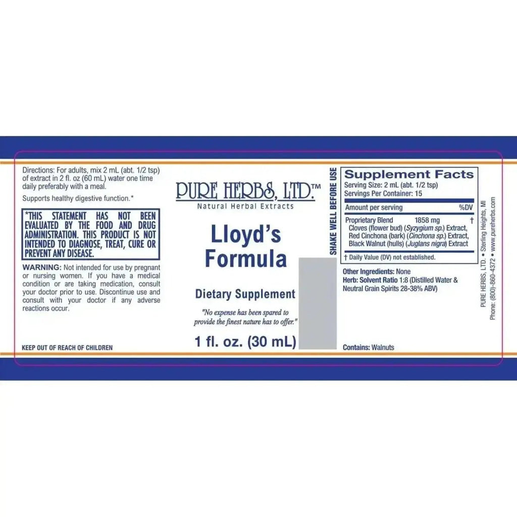 LLOYD'S FORMULA (Cinchona Bark, Cloves, Black Walnut Hulls) - Futures ETC Tincture