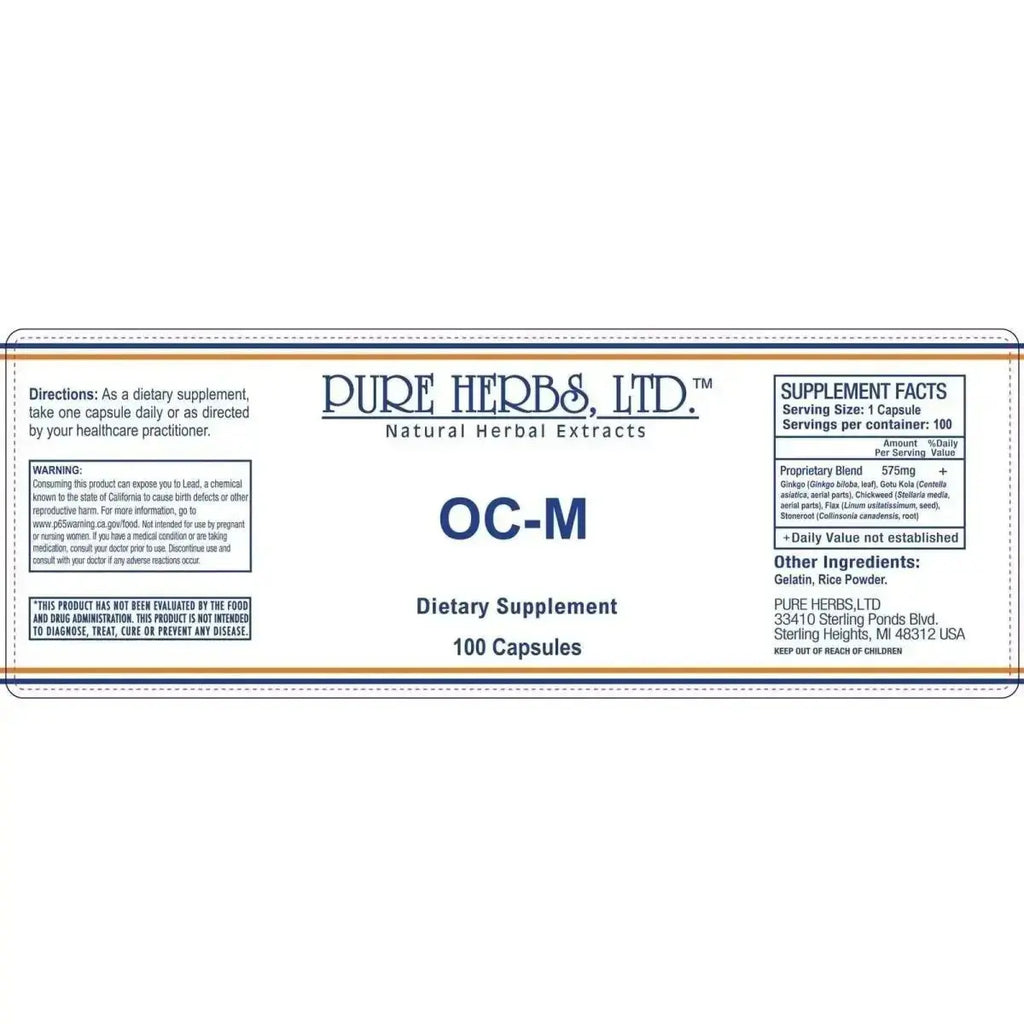 OC - M (Chickweed, Flax, Ginkgo, Gotu Kola, Stone Root) - Futures ETC Tincture