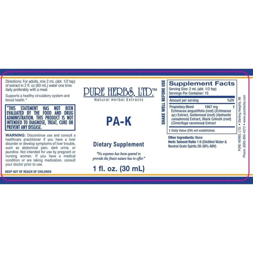 PA - K (Black Cohosh, Echinacea, Golden Seal) - Futures ETC Tincture