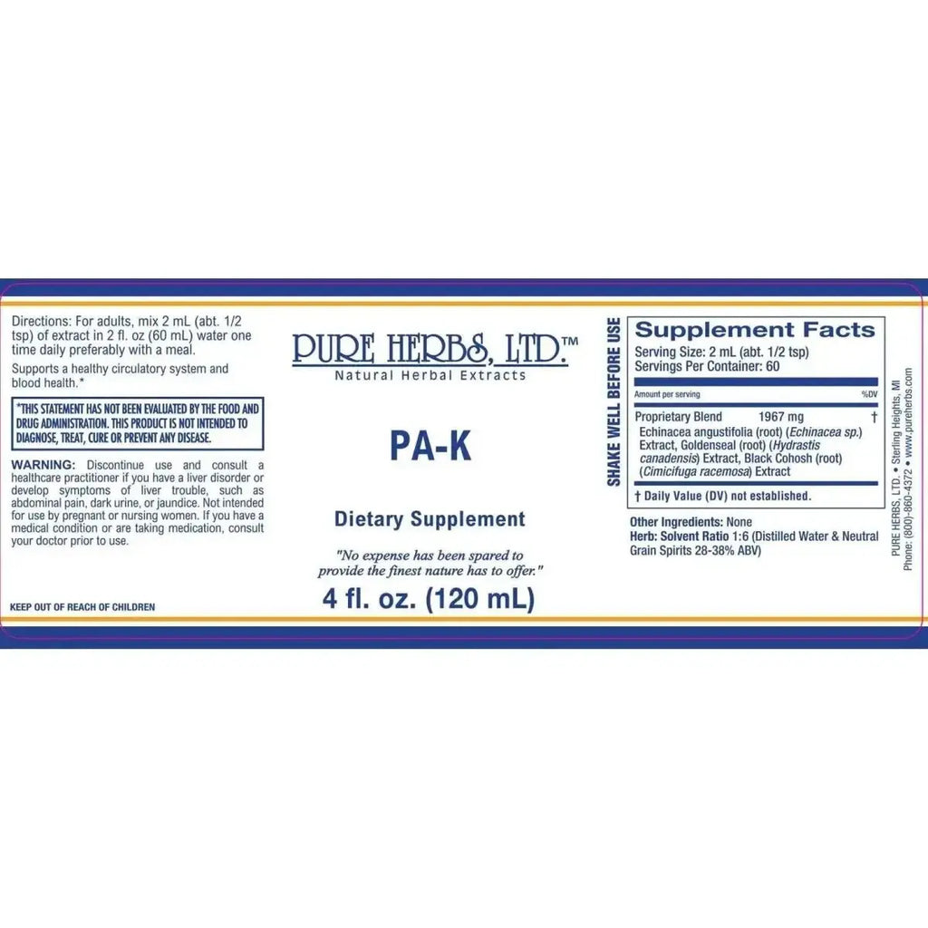 PA - K (Black Cohosh, Echinacea, Golden Seal) - Futures ETC Tincture