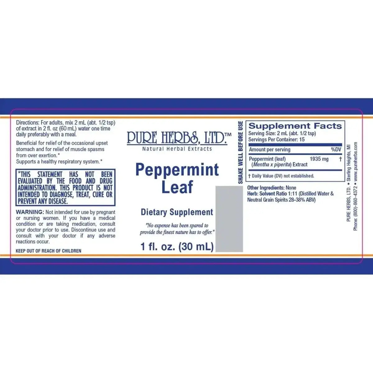 Peppermint Leaf (Mentha piperita) Extract and Oil - Futures ETC Tincture