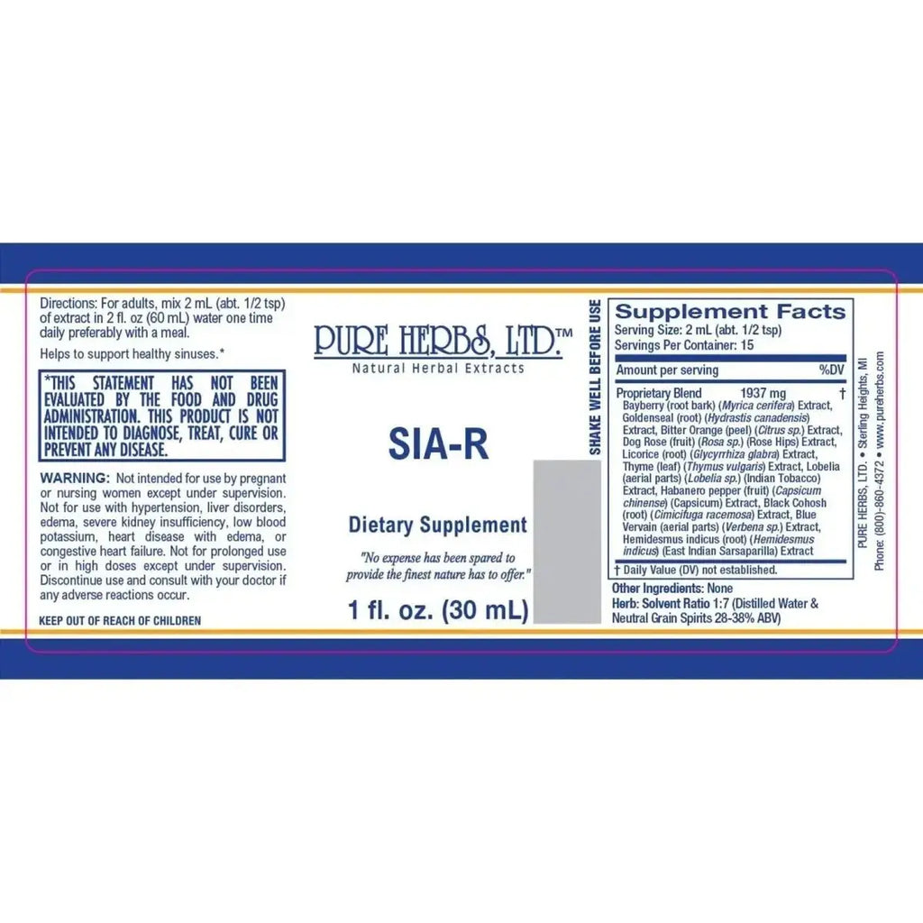 SIA - R w/ Black Cohosh, Golden Seal + More | Herbal Blend - Futures ETC Tincture