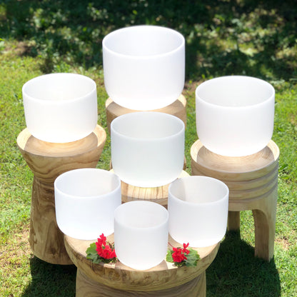 Ensemble de 7 bols thérapeutiques sonores blancs