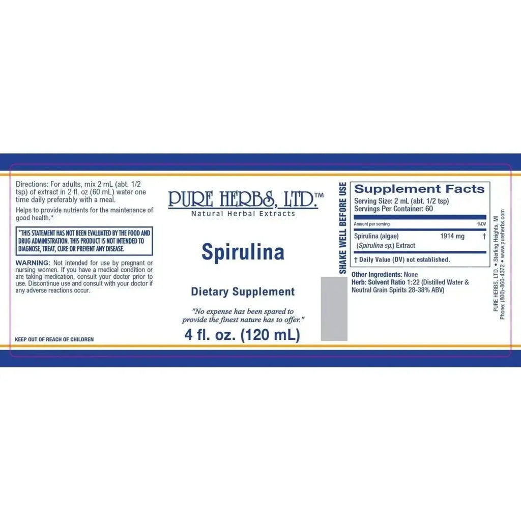 Spirulina (liquid, capsules 200 ct and bulk powder) - Futures ETC Tincture