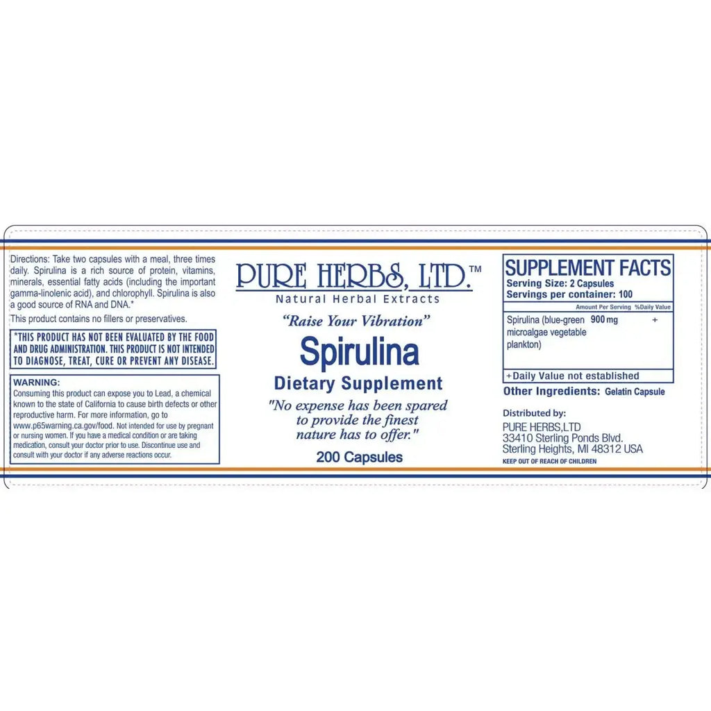 Spirulina (liquid, capsules 200 ct and bulk powder) - Futures ETC Tincture