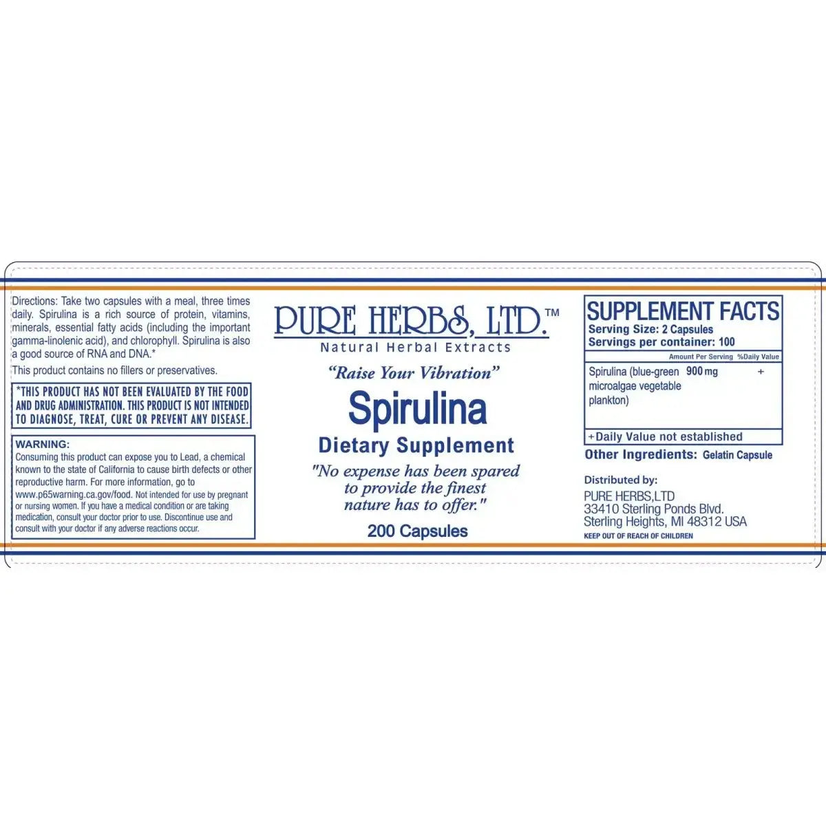 Spirulina (liquid, capsules 200 ct and bulk powder) - Futures ETC Tincture