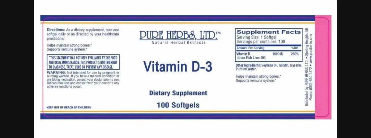 Vitamin D - 3 (Softgels 100 ct) (1000 IU from Fish Liver Oil) - Futures ETC Tincture