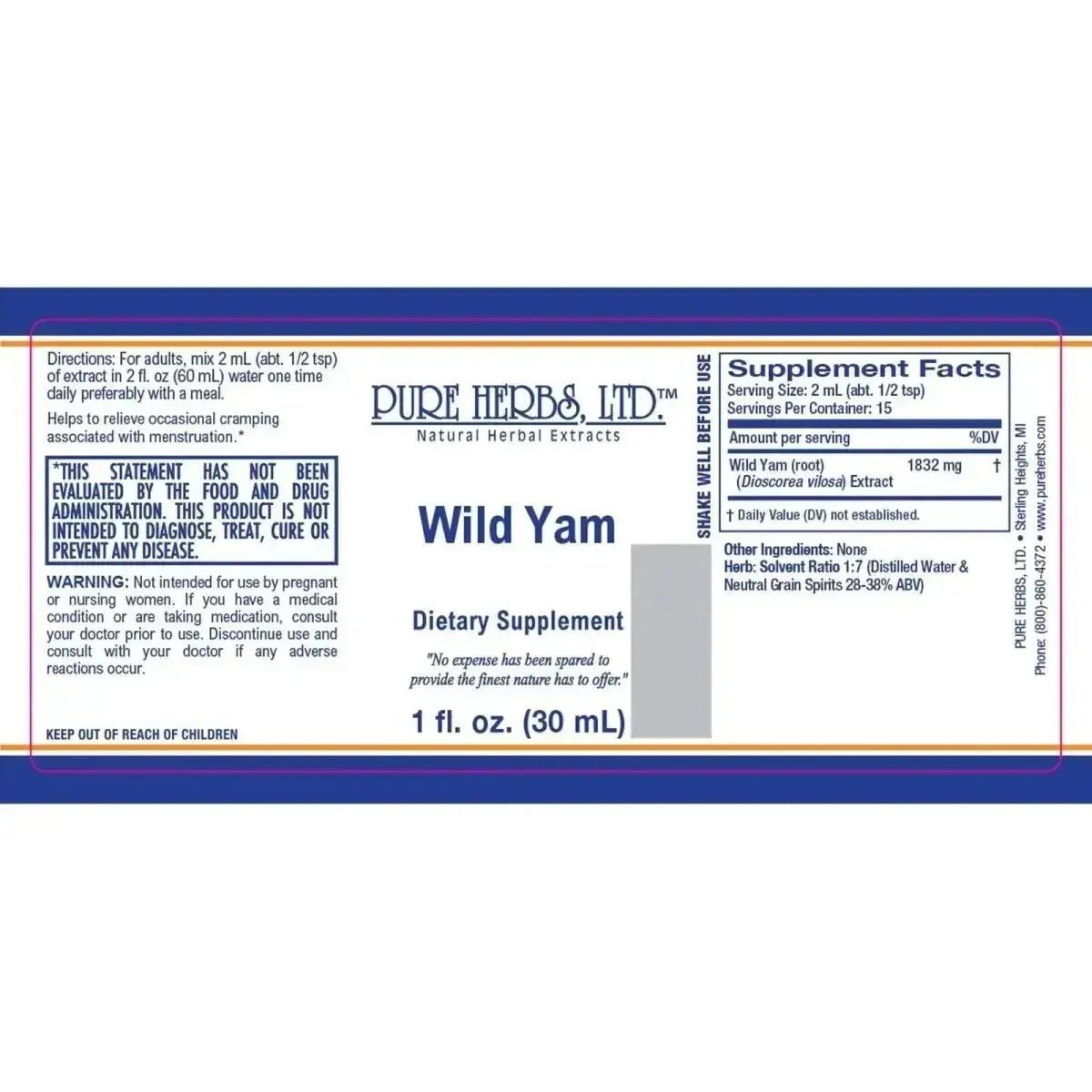 Wild Yam (Dioscorea vilosa) - Futures ETC Tincture