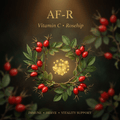 AF-R botanical editorial image with gold serif text