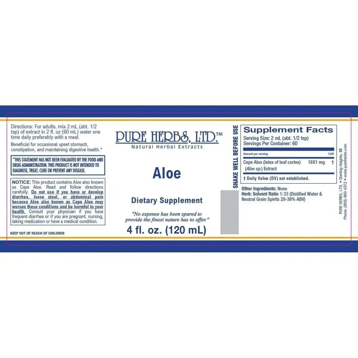 Aloe (African Bitter) for Digestive Health, Skin Care & Detox - Futures ETC Tincture
