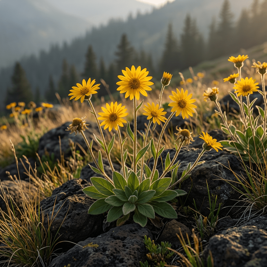 Mexican arnica growing in a rocky highland meadow
