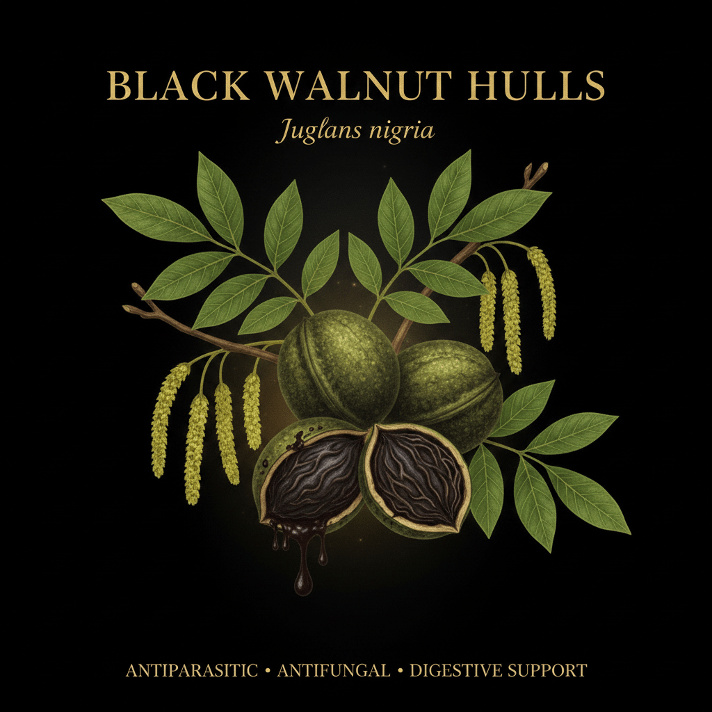 Black Walnut Hulls (Juglans nigra) – Antiparasitic, Digestive & Nerve Support, Tincture, Futures ETC