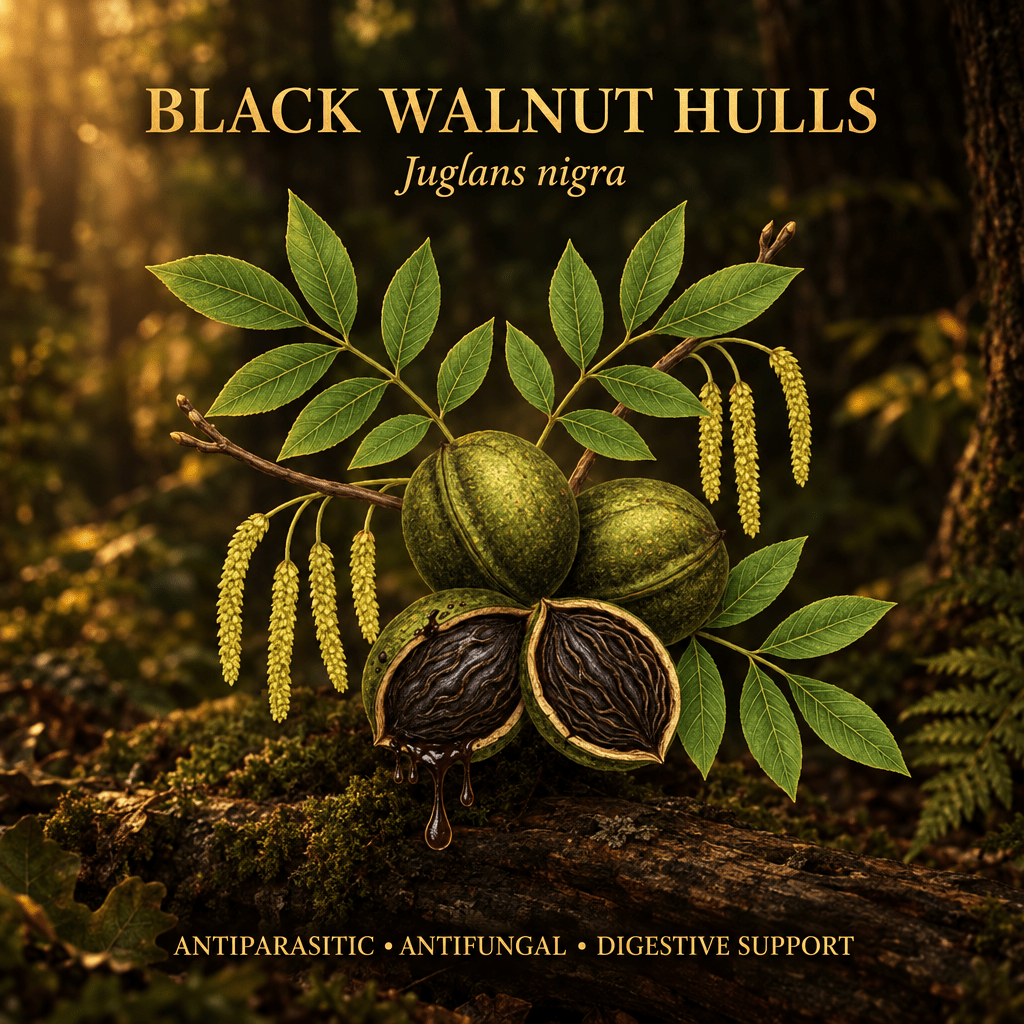 Black Walnut Hulls (Juglans nigra) – Antiparasitic, Digestive & Nerve Support, Tincture, Futures ETC