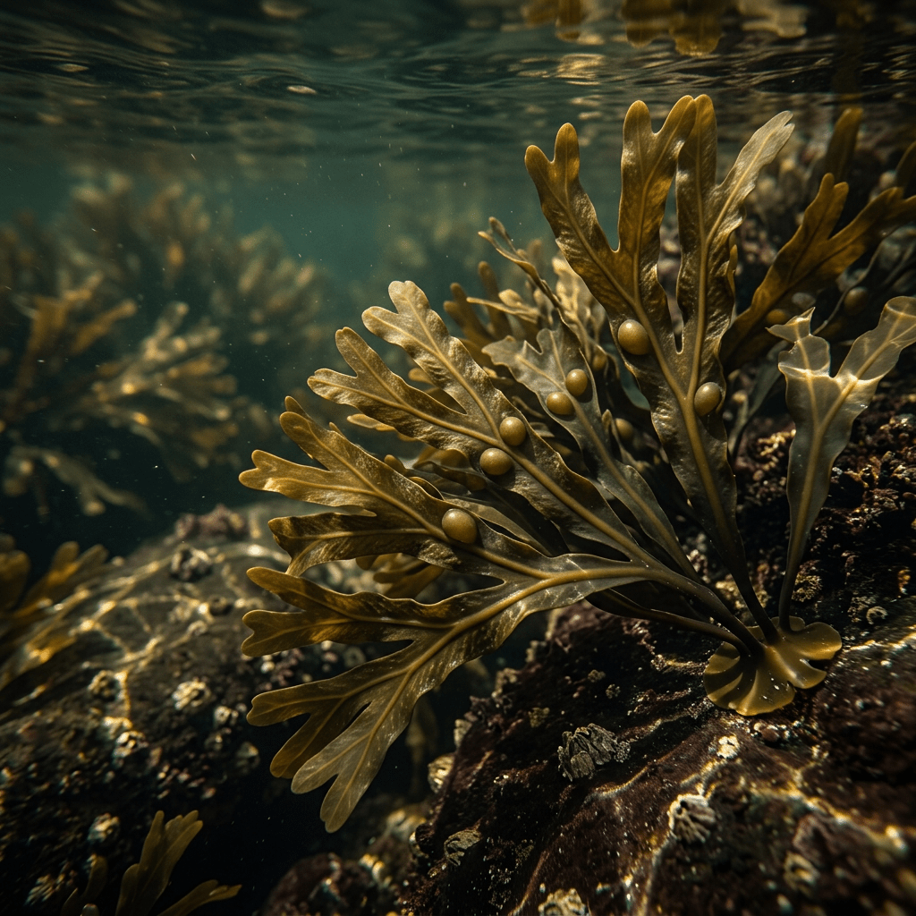 Bladderwrack beneath a shallow Atlantic tide pool