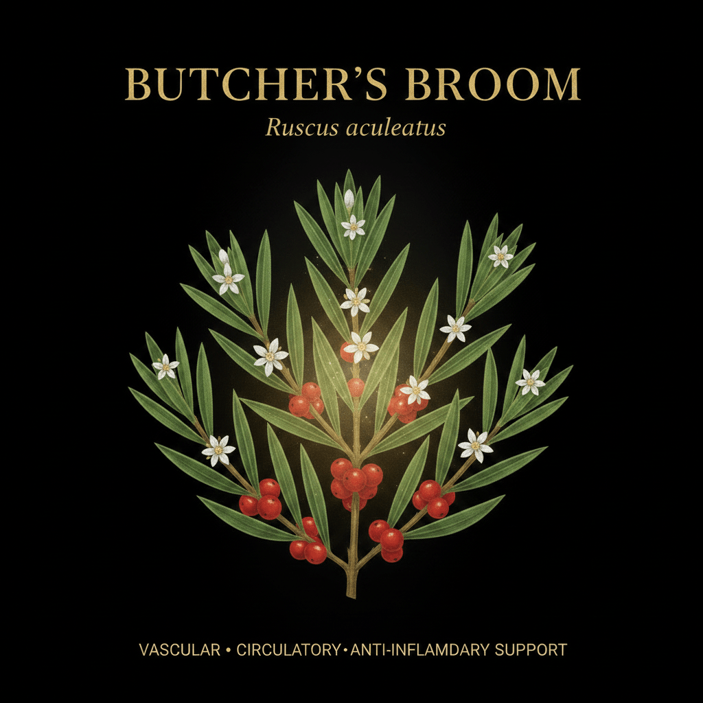 Butcher's Broom (Ruscus aculeatus) – Vascular, Circulatory & Anti-Inflammatory Support, Tincture, Futures ETC