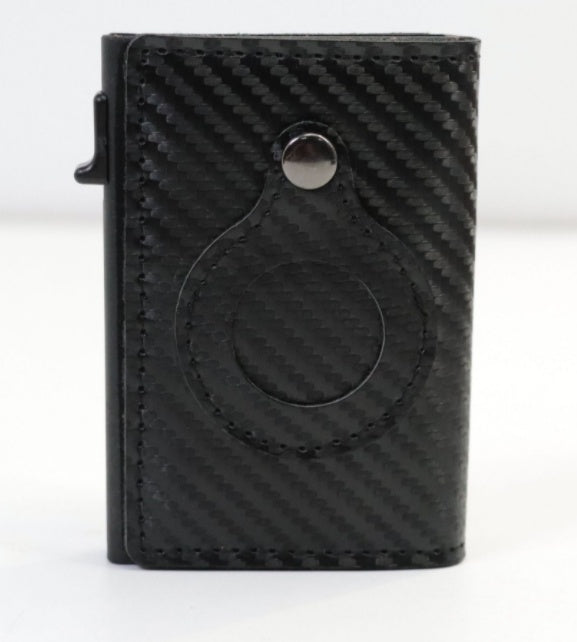 Cartera de cuero fina con protección EMF multifuncional para hombre