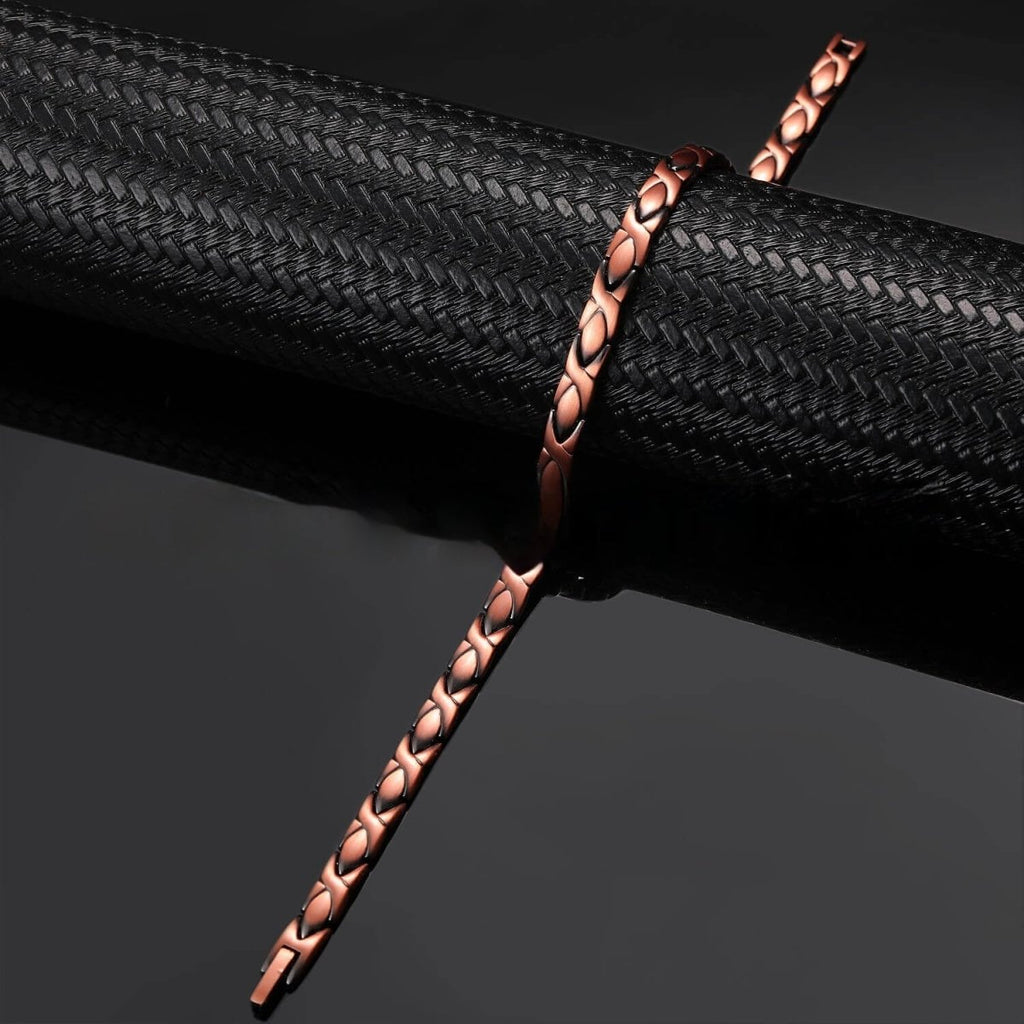 Tobillera magnética de cadena de cobre rojo puro para protección EMF