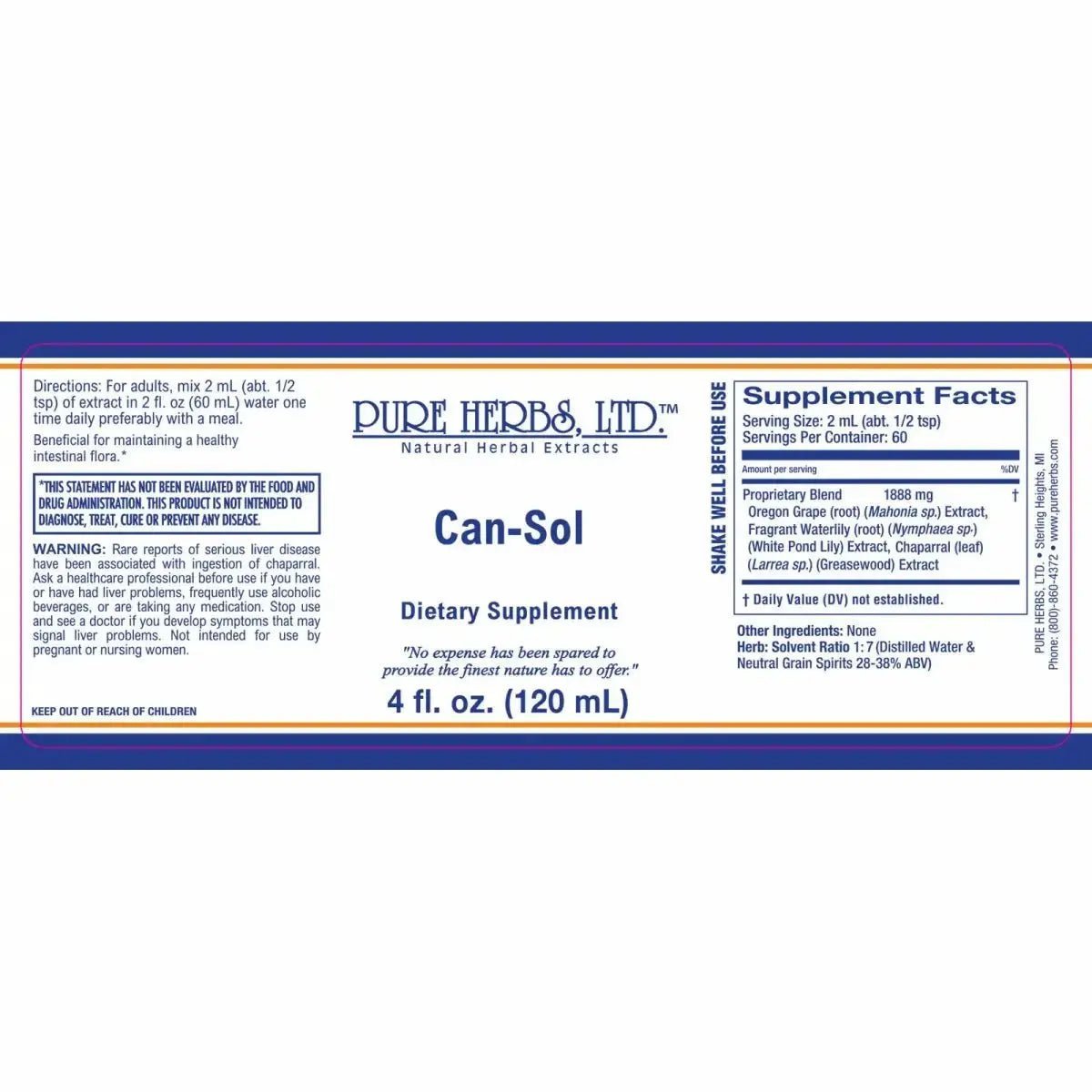 Can - Sol [Reformulated] (Lapacho, Oregon Grape, White Pond Lily) - Futures ETC Tincture