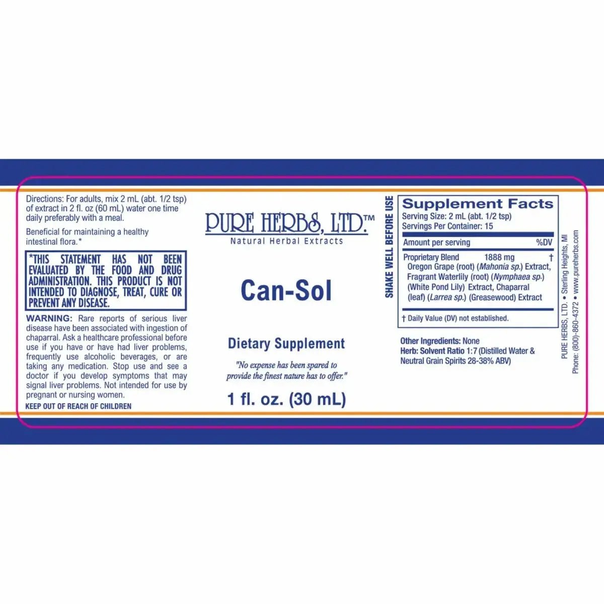 Can - Sol [Reformulated] (Lapacho, Oregon Grape, White Pond Lily) - Futures ETC Tincture