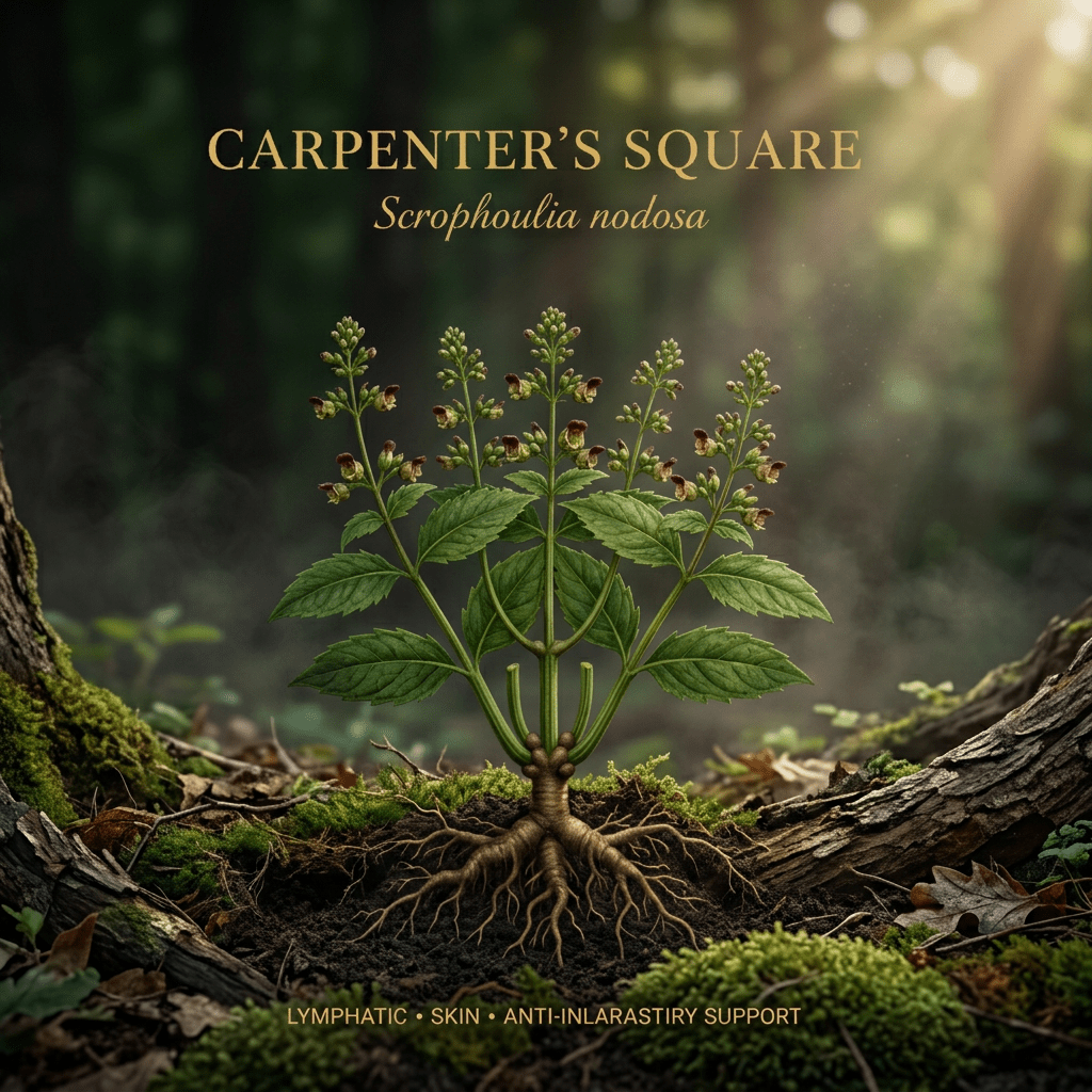 Carpenter’s square editorial image in golden woodland light