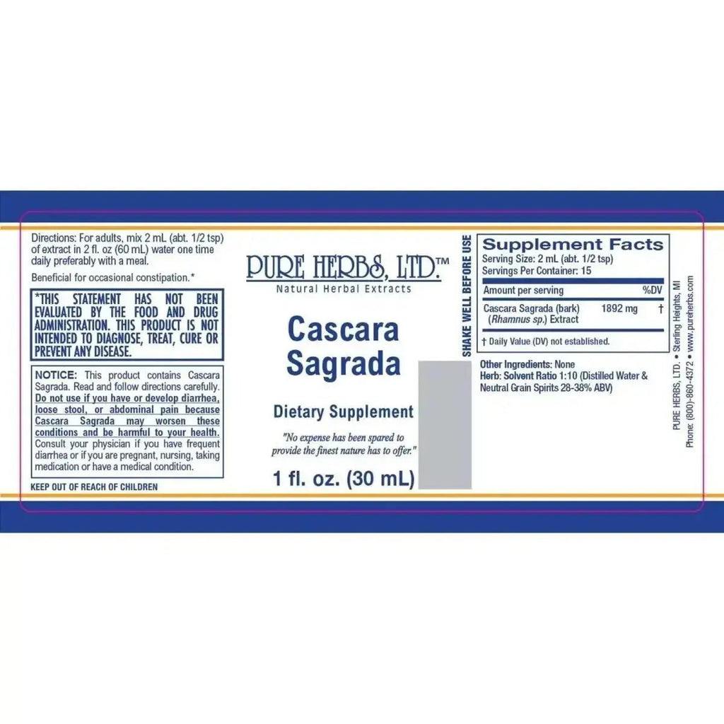 Cascara Sagrada (Frangula purshiana) for Digestive, Detox & Skin Health - Futures ETC Tincture