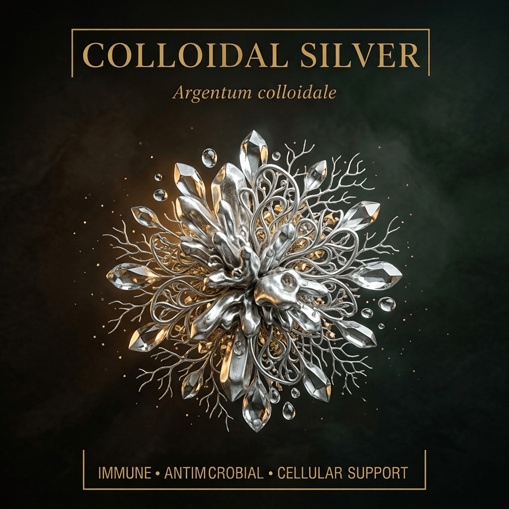 Silver editorial image with the corrected title “COLLOIDAL SILVER”