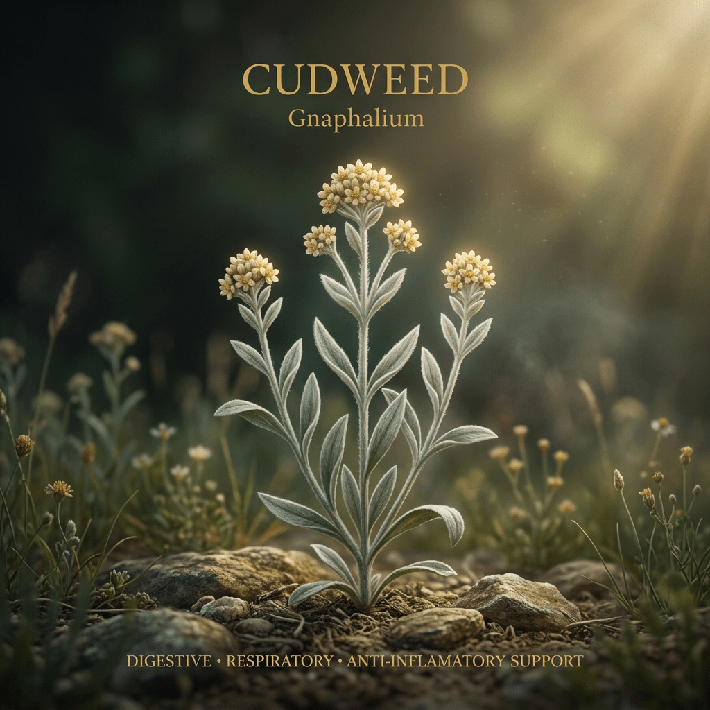 Cudweed editorial image in golden botanical light