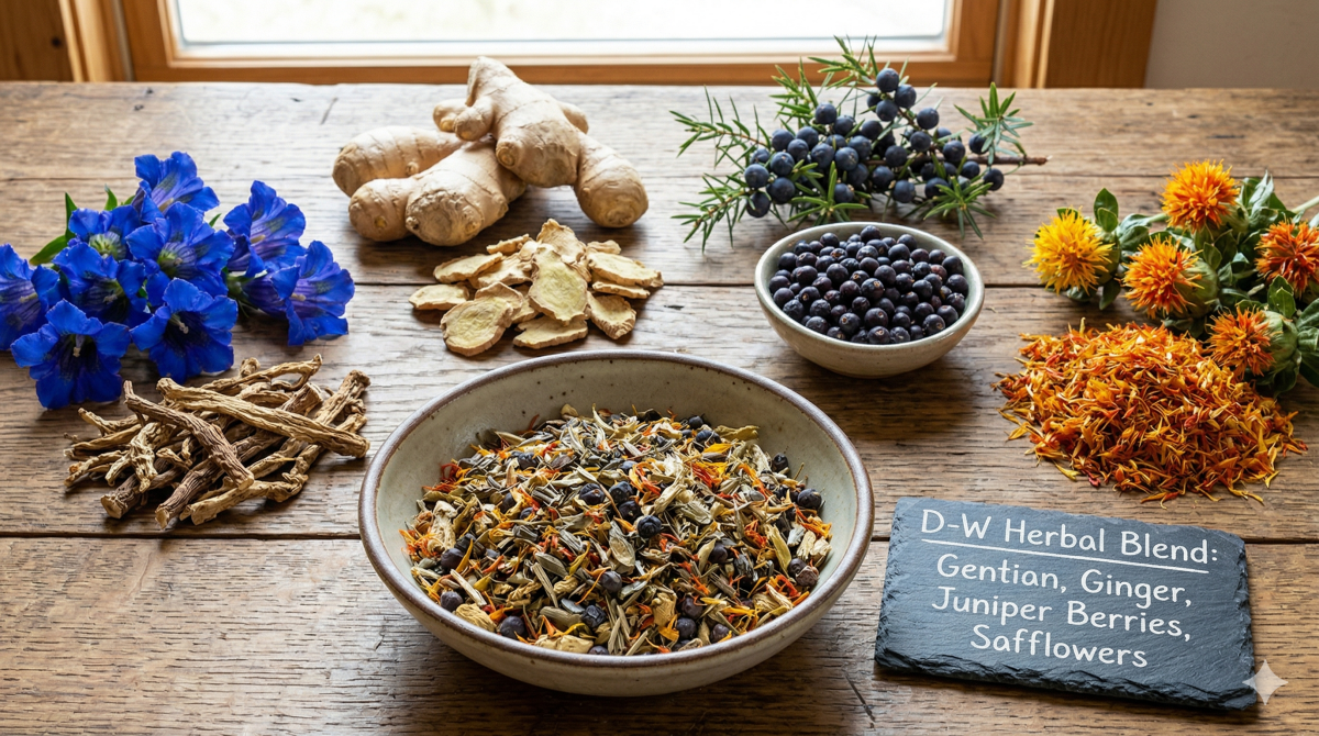 D - W (Gentian, Ginger, Juniper Berries, Safflowers), Tincture, Futures ETC