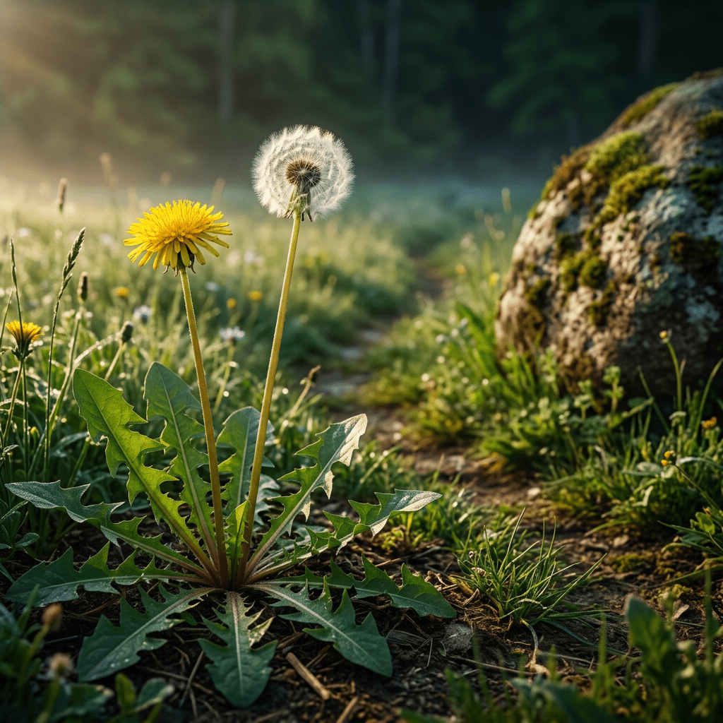 Fresh text-free dandelion meadow image
