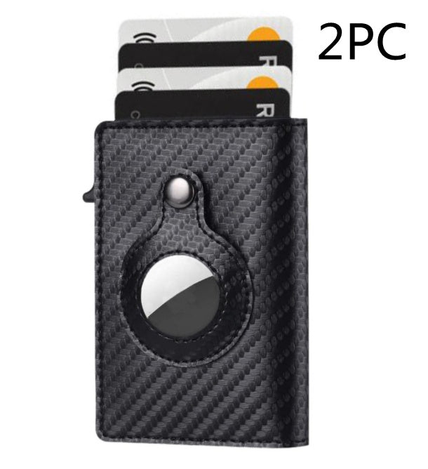 Cartera de cuero fina con protección EMF multifuncional para hombre